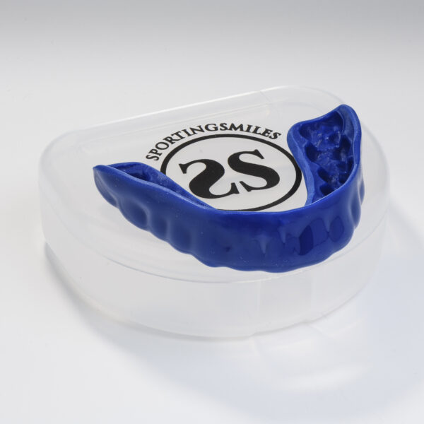 Blue custom fitted mouthguard